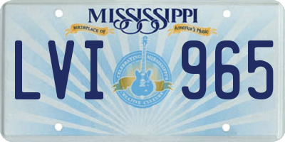 MS license plate LVI965