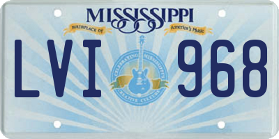 MS license plate LVI968