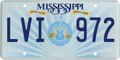 MS license plate LVI972