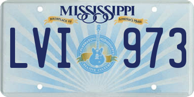 MS license plate LVI973