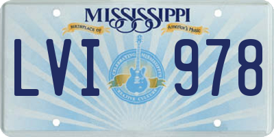 MS license plate LVI978