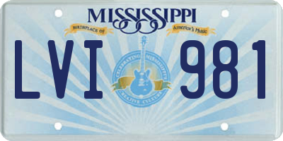 MS license plate LVI981