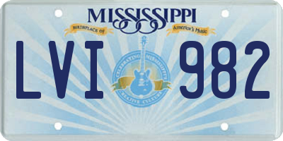 MS license plate LVI982