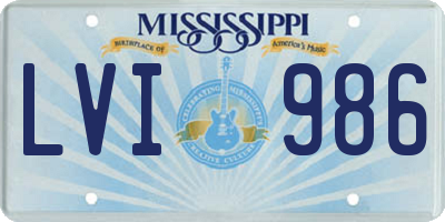 MS license plate LVI986