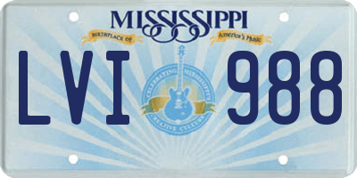 MS license plate LVI988