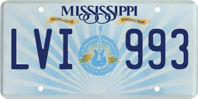 MS license plate LVI993