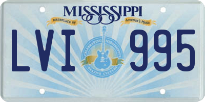 MS license plate LVI995