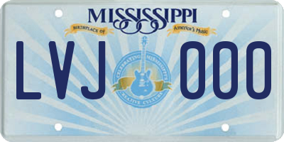 MS license plate LVJ000