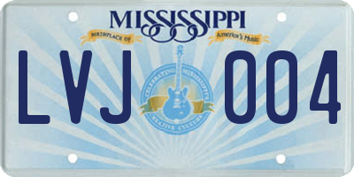 MS license plate LVJ004