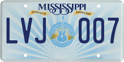 MS license plate LVJ007