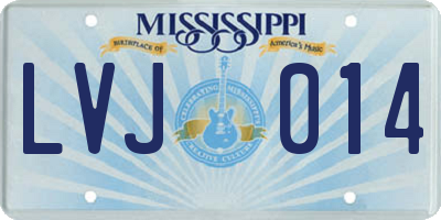 MS license plate LVJ014