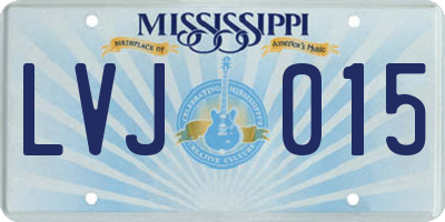 MS license plate LVJ015