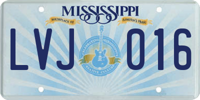 MS license plate LVJ016