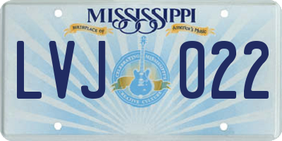 MS license plate LVJ022