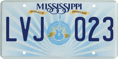 MS license plate LVJ023