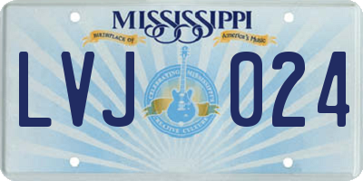 MS license plate LVJ024