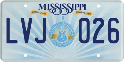 MS license plate LVJ026
