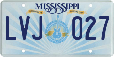 MS license plate LVJ027