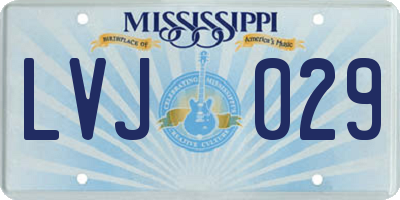 MS license plate LVJ029
