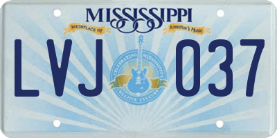 MS license plate LVJ037