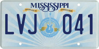 MS license plate LVJ041
