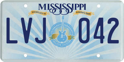 MS license plate LVJ042