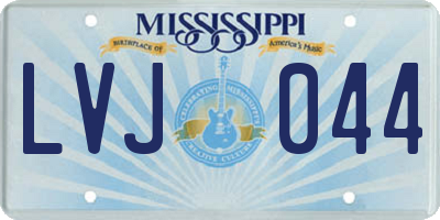 MS license plate LVJ044