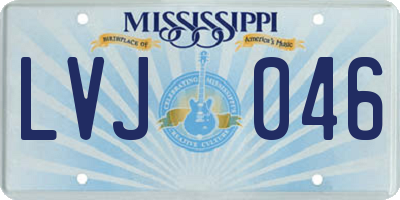 MS license plate LVJ046