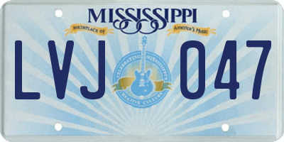 MS license plate LVJ047