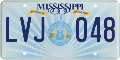 MS license plate LVJ048