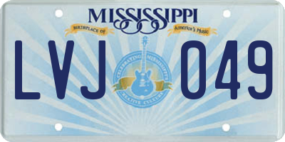 MS license plate LVJ049