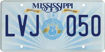 MS license plate LVJ050