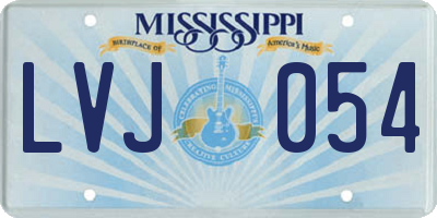 MS license plate LVJ054