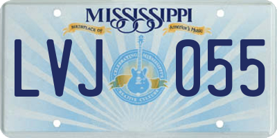 MS license plate LVJ055