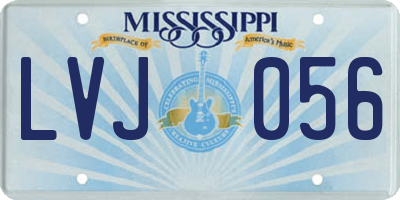 MS license plate LVJ056
