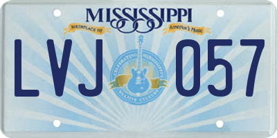 MS license plate LVJ057