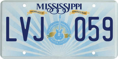 MS license plate LVJ059