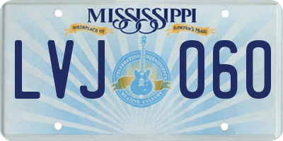 MS license plate LVJ060