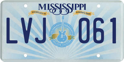 MS license plate LVJ061