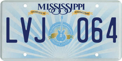 MS license plate LVJ064