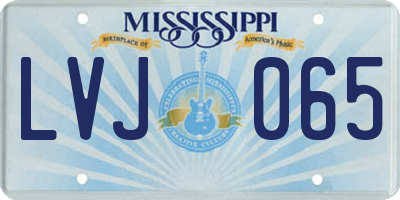 MS license plate LVJ065