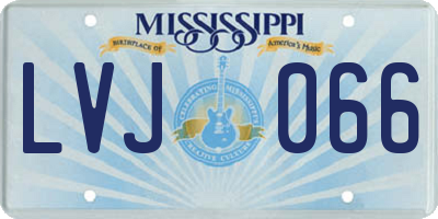 MS license plate LVJ066