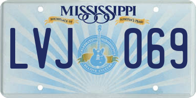 MS license plate LVJ069