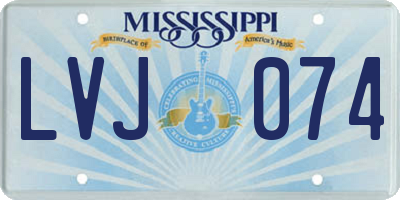 MS license plate LVJ074