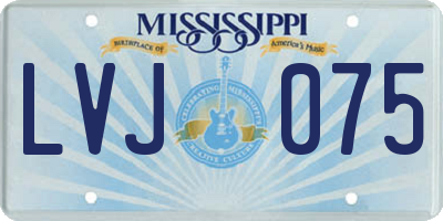 MS license plate LVJ075