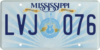MS license plate LVJ076