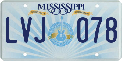 MS license plate LVJ078