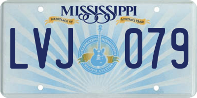 MS license plate LVJ079
