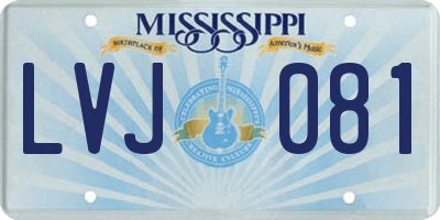 MS license plate LVJ081
