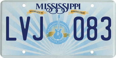MS license plate LVJ083